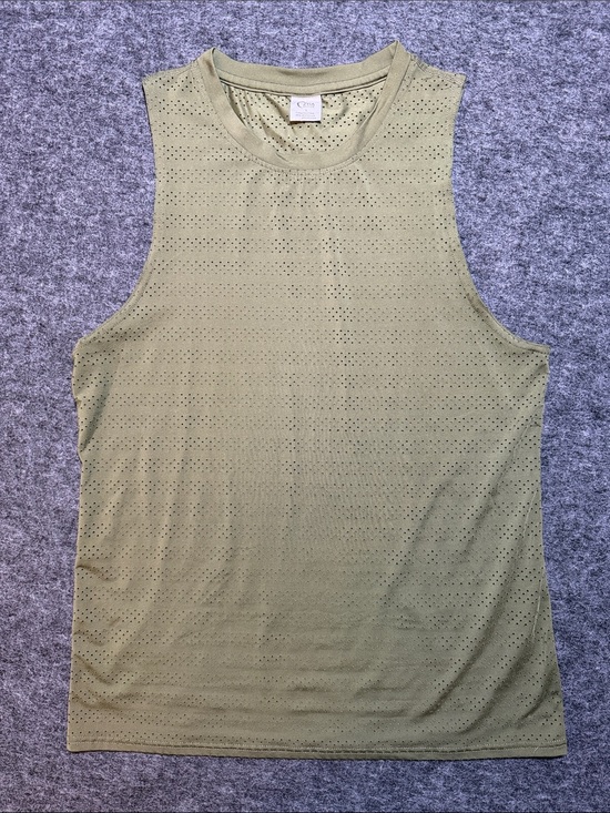 ZYIA Tops - ZYIA Active Tank Top Womens Size L Olive Green Mesh Sleeveless Athleisure